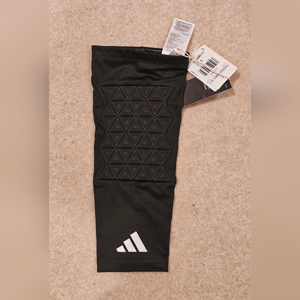 New Adidas Padded Knee Sleeve Sz L Black Aeroready Basketball Style IM3598 $35
